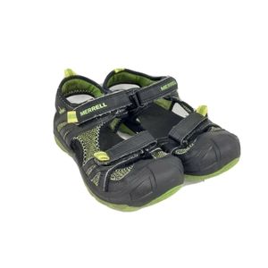 Merrell Hydro Youth Black Green Strappy Sandals